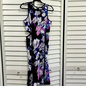 Midi stretch dress with back zipper